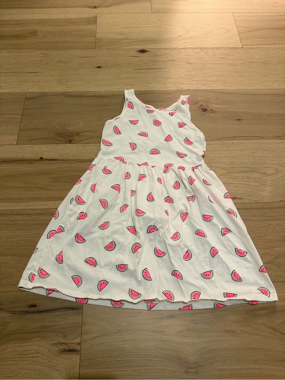 H&M White Tank Dress with Pink Watermelon Print